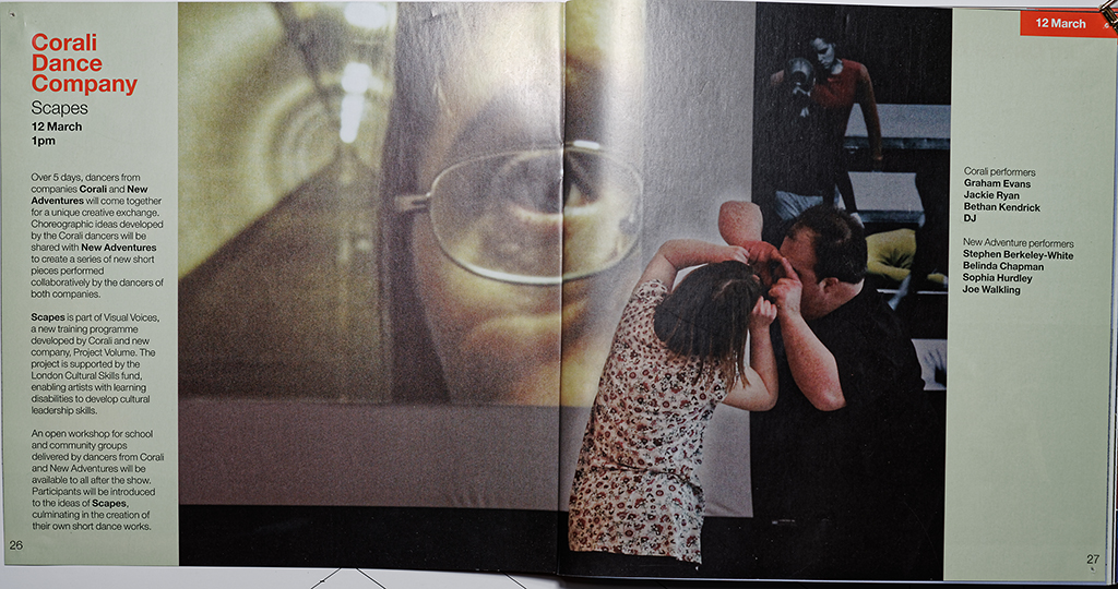 Corali featured in Sadler’s Wells brochure for Scapes 2010